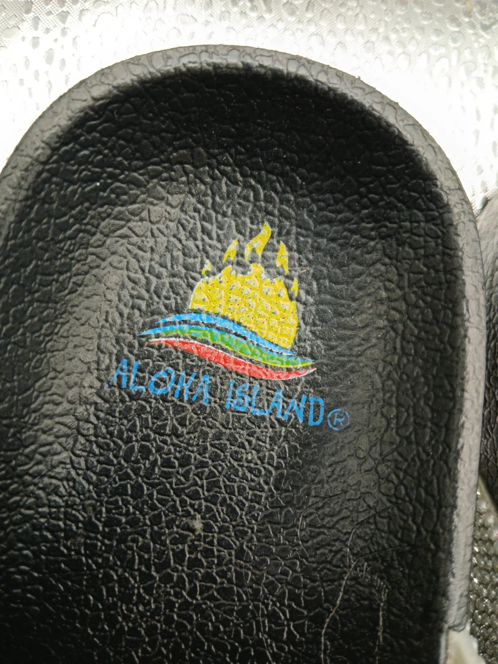 Aloha Island Sparkly Silver Slide Sandals Women's Size 8